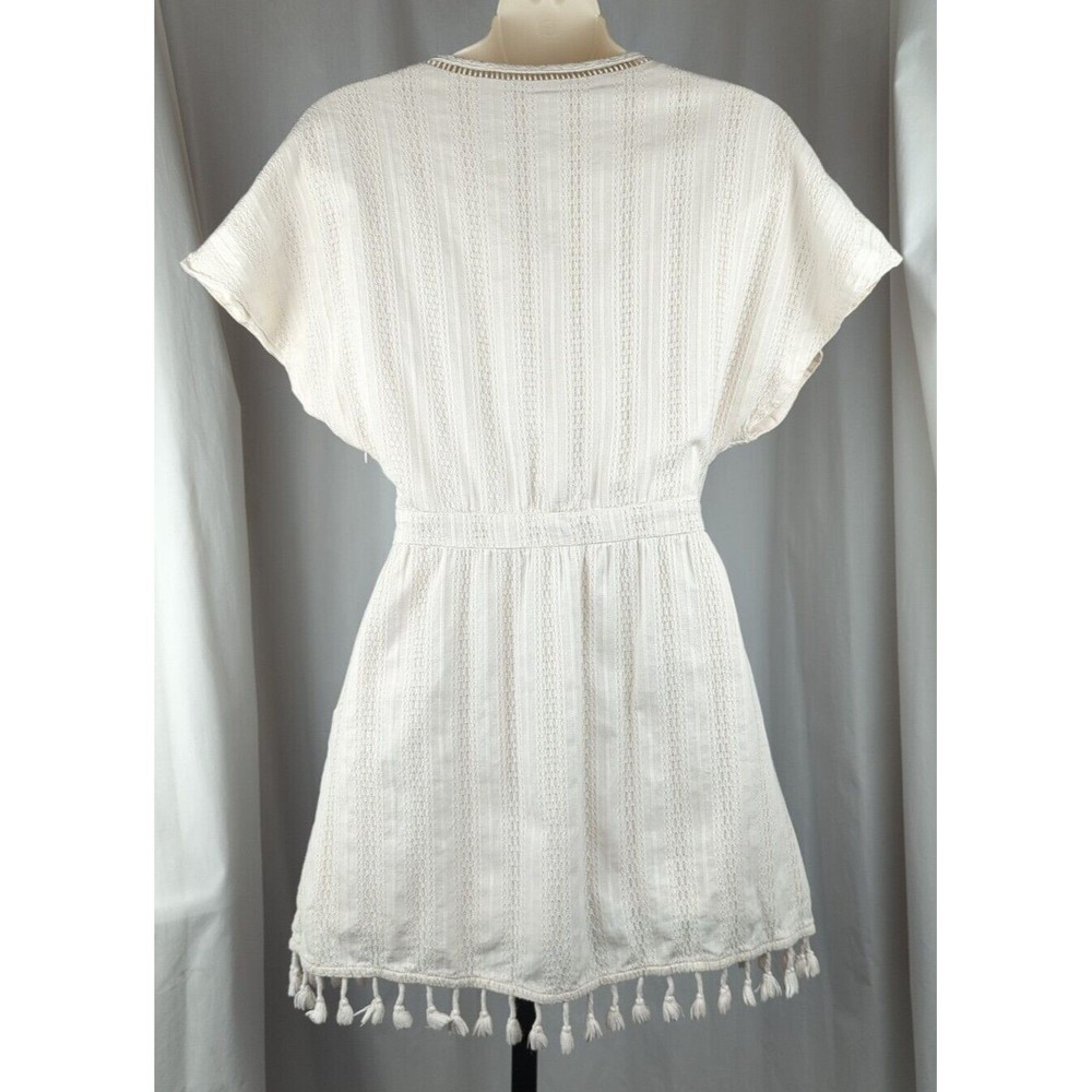 Ale by Alessandra Bruna Mini Dress Beige Boho Pom Pom Tassel Beach Revolve XS - Picture 4 of 6
